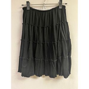 Old Navy Womens Frill Trim Layered A Line Knee Length Skirt Black Size Small